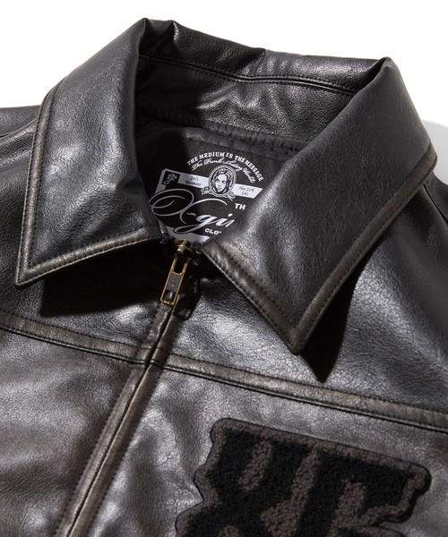 X-girl(エックスガール)の「FAUX LEATHER LOGO PATCH JACKET(ブルゾン・レディース・ブラック・S/M)」の12枚目の写真