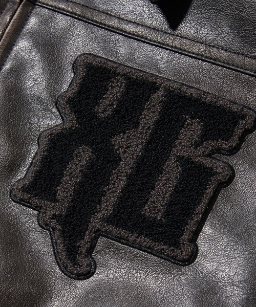 X-girl(エックスガール)の「FAUX LEATHER LOGO PATCH JACKET(ブルゾン・レディース・ブラック・S/M)」の13枚目の写真