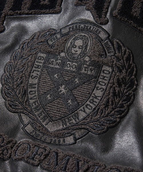 X-girl(エックスガール)の「FAUX LEATHER LOGO PATCH JACKET(ブルゾン・レディース・ブラック・S/M)」の14枚目の写真