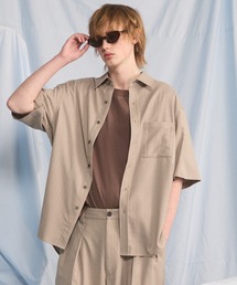 MAISON SPECIAL | 《UNISEX》Airy Striped Gabardine Prime-Over Short-sleeved Shirt/エアリーストライプギャバジンプライムオーバーショートスリーブシャツ【MAISON SPECIAL/メゾンスペシャル】■セットアップ対応■(シャツ/ブラウス)