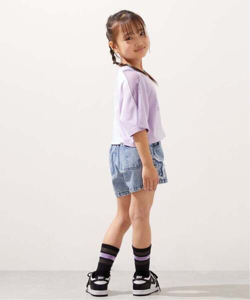 X-girl Stages（エックスガールステージス）の「肩メッシュスパンコールロゴ ショート半袖Tシャツ（Tシャツ/カットソー・キッズ・ブラック/ラベンダー・140cm/130cm/120cm/110cm/100cm/90cm）」の11枚目の写真