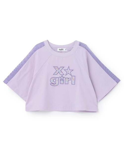 X-girl Stages（エックスガールステージス）の「肩メッシュスパンコールロゴ ショート半袖Tシャツ（Tシャツ/カットソー・キッズ・ブラック/ラベンダー・140cm/130cm/120cm/110cm/100cm/90cm）」の13枚目の写真