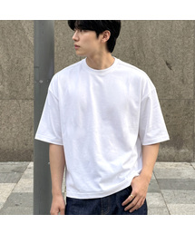 オーバーサイズクールドライバックカット半袖Tシャツホワイト