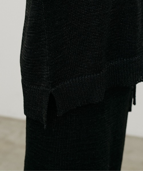 LARUTA（ラルータ）の「【LARUTA】ギマ糸メッシュフレンチスリーブプルオーバー（ニット/セーター・レディース・ブラック/ベージュ/ミント/ライトベージュ・FREE）」の9枚目の写真