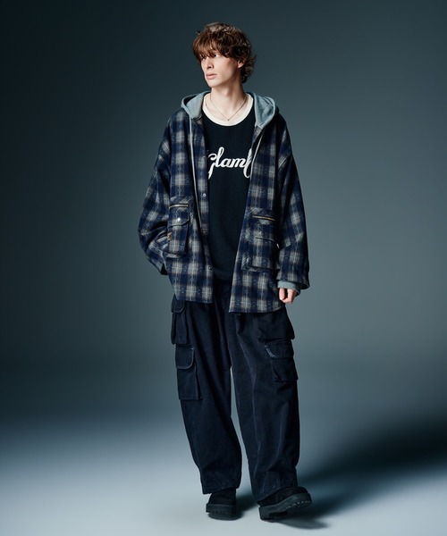 glamb(グラム)の「All Purpose Waffle Cutsew / オールパーポーズワッフルカットソー(Tシャツ/カットソー・メンズ・ブラウン/ブラック/ブルー・S/M/L)」の11枚目の写真
