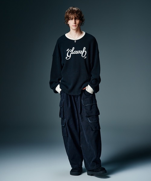 glamb(グラム)の「All Purpose Waffle Cutsew / オールパーポーズワッフルカットソー(Tシャツ/カットソー・メンズ・ブラウン/ブラック/ブルー・S/M/L)」の9枚目の写真