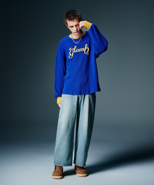 glamb(グラム)の「All Purpose Waffle Cutsew / オールパーポーズワッフルカットソー(Tシャツ/カットソー・メンズ・ブラウン/ブラック/ブルー・S/M/L)」の14枚目の写真