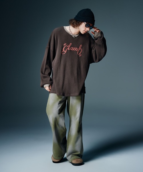 glamb(グラム)の「All Purpose Waffle Cutsew / オールパーポーズワッフルカットソー(Tシャツ/カットソー・メンズ・ブラウン/ブラック/ブルー・S/M/L)」の13枚目の写真