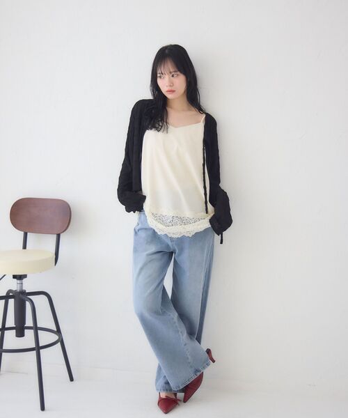 RETRO GIRL(レトロガール)の「裾レースチュニックキャミOP(ワンピース・レディース・ホワイト系その他/オフホワイト/ブラック・FREE)」の6枚目の写真