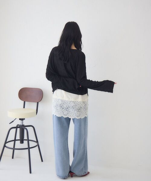 RETRO GIRL(レトロガール)の「裾レースチュニックキャミOP(ワンピース・レディース・ホワイト系その他/オフホワイト/ブラック・FREE)」の8枚目の写真