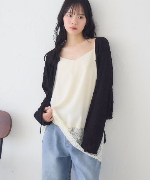 RETRO GIRL(レトロガール)の「裾レースチュニックキャミOP(ワンピース・レディース・ホワイト系その他/オフホワイト/ブラック・FREE)」の10枚目の写真