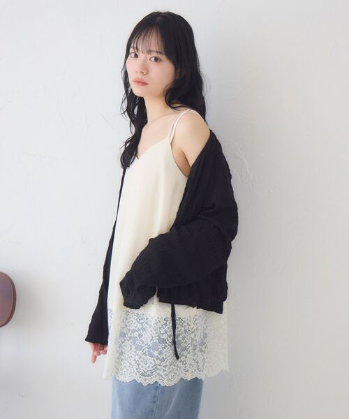 RETRO GIRL(レトロガール)の「裾レースチュニックキャミOP(ワンピース・レディース・ホワイト系その他/オフホワイト/ブラック・FREE)」の11枚目の写真