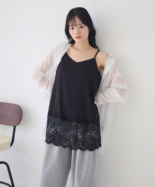 RETRO GIRL(レトロガール)の「裾レースチュニックキャミOP(ワンピース・レディース・ホワイト系その他/オフホワイト/ブラック・FREE)」の18枚目の写真