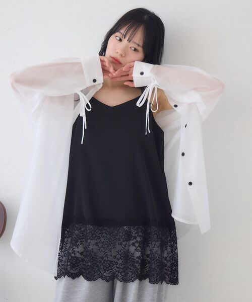 RETRO GIRL(レトロガール)の「裾レースチュニックキャミOP(ワンピース・レディース・ホワイト系その他/オフホワイト/ブラック・FREE)」の19枚目の写真