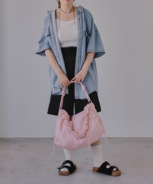 210nouve（トゥージュヌーブ）の「コード ストラップ カラー ショルダーバッグ（ショルダーバッグ・レディース・イエロー/ピンク/ブラック/グレー・FREE）」の17枚目の写真