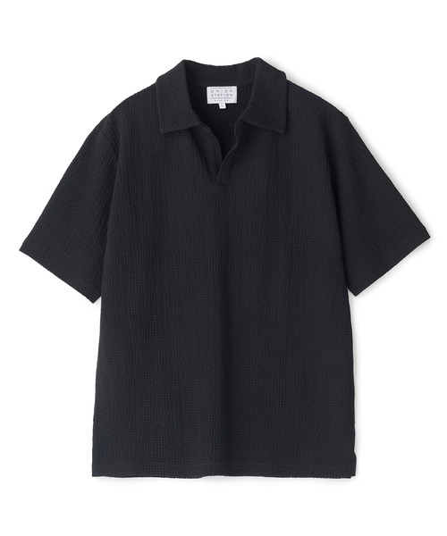 UNION STATION(ユニオンステーション)の「<WEB限定>ワッシャースキッパーポロシャツ(ポロシャツ・メンズ・サックスブルー/ブラック/ネイビー/カーキ・M/L)」の2枚目の写真