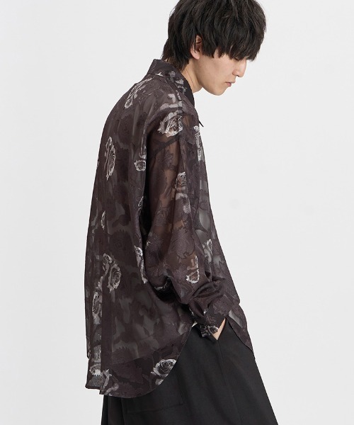NO ID.（ノーアイディ）の「ms6517- ｼｱｰﾌﾗﾜｰBIG-SH シャツ(458006-046S)（シャツ/ブラウス・メンズ・ブラック/ブルー/ホワイト・ONE SIZE）」の16枚目の写真