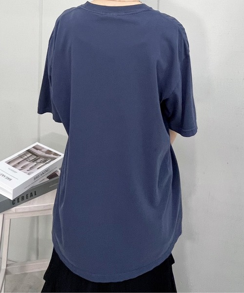 DOUBLE STEAL（ダブルスティール）の「BACK TO NATURE ピグメント加工 ビッグシルエットTシャツ（Tシャツ/カットソー・メンズ・スミクロ/ネイビー/アイボリー・FREE）」の13枚目の写真