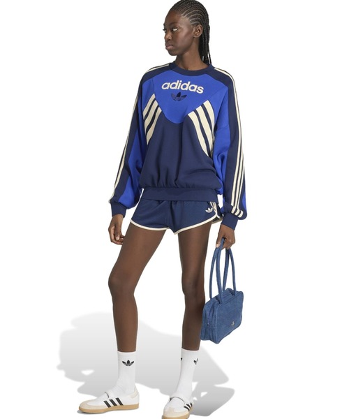 adidas(アディダス)の「adidas GARMENT WASHED GRAPHIC CREW / アディダス ガーメント ウォッシュド グラフィック クルー(スウェット・レディース・ブルー・S/L/M)」の9枚目の写真