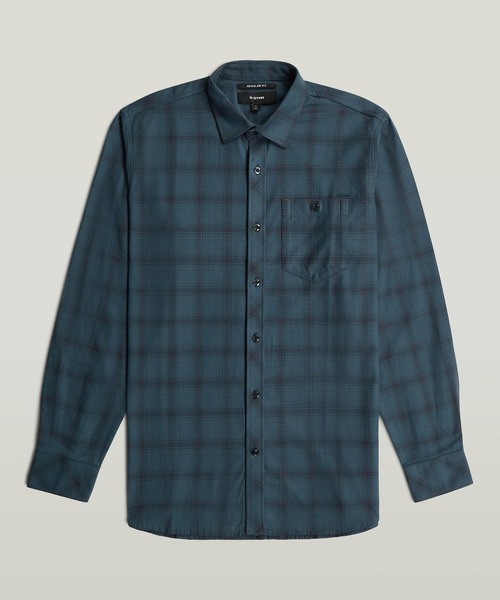 G-STAR(ジースター)の「One Pocket Regular Shirt/ワンポケットレギュラーチェックフランネルシャツ(シャツ/ブラウス・メンズ・ブルー系その他/グレー系その他・SMALL/X-SMALL/X-LARGE/LARGE/MEDIUM)」の1枚目の写真