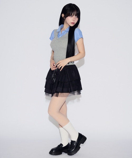 tinkerend(ティンカーエンド)の「Striped Docking Polo / ストライプドッキングポロ(ポロシャツ・レディース・グレー・FREE)」の13枚目の写真