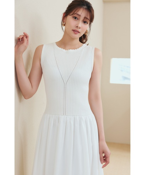 Her lip to(ハーリップトゥー)の「Eyelet Knit Docking Dress(ワンピース・レディース・ホワイト・S/M)」の3枚目の写真