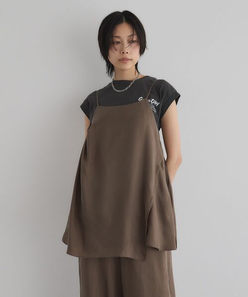 日本製】キュプラアシンメトリーキャミビスチェ（キャミソール