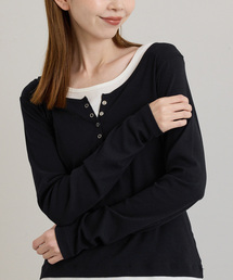 U by SPICK&SPAN（ユーバイスピックアンドスパン）の「《追加 / 新色》フェイクレイヤードガーゼフライストップス（Tシャツ/カットソー）」