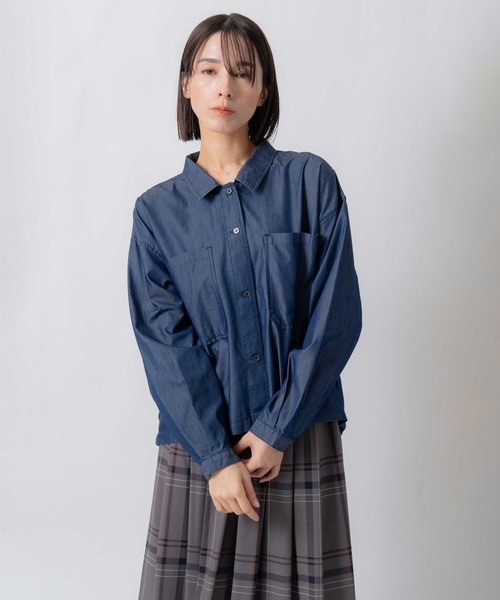 Kelen(ケレン)の「「KELEN / ケレン」接触冷感3.5ozデニムシャツ(シャツ/ブラウス・レディース・ネイビー/ブラック・S/M)」の11枚目の写真
