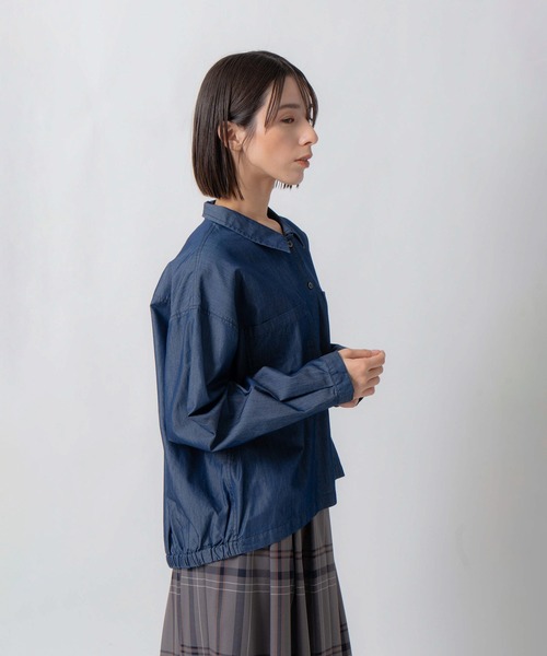Kelen(ケレン)の「「KELEN / ケレン」接触冷感3.5ozデニムシャツ(シャツ/ブラウス・レディース・ネイビー/ブラック・S/M)」の13枚目の写真