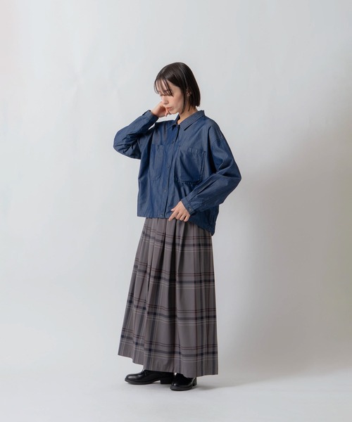 Kelen(ケレン)の「「KELEN / ケレン」接触冷感3.5ozデニムシャツ(シャツ/ブラウス・レディース・ネイビー/ブラック・S/M)」の14枚目の写真