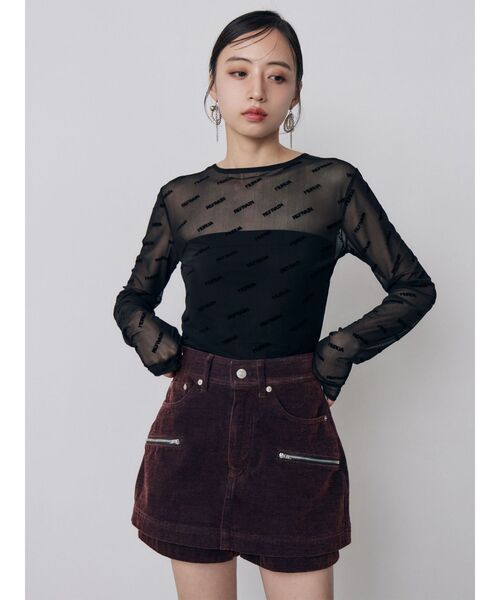 MURUA(ムルーア)の「デジタルロゴシアートップス 秋服(Tシャツ/カットソー・レディース・ブルー/ベージュ/ブラック・FREE)」の5枚目の写真
