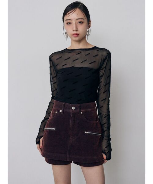 MURUA(ムルーア)の「デジタルロゴシアートップス 秋服(Tシャツ/カットソー・レディース・ブルー/ベージュ/ブラック・FREE)」の6枚目の写真