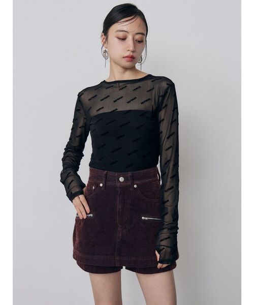 MURUA(ムルーア)の「デジタルロゴシアートップス 秋服(Tシャツ/カットソー・レディース・ブルー/ベージュ/ブラック・FREE)」の7枚目の写真