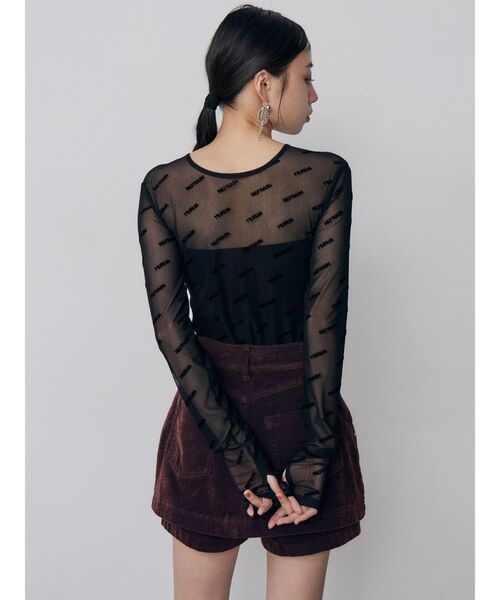 MURUA(ムルーア)の「デジタルロゴシアートップス 秋服(Tシャツ/カットソー・レディース・ブルー/ベージュ/ブラック・FREE)」の9枚目の写真