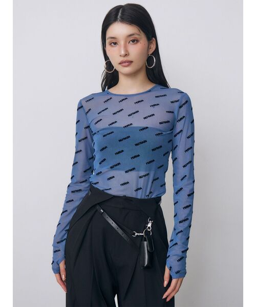 MURUA(ムルーア)の「デジタルロゴシアートップス 秋服(Tシャツ/カットソー・レディース・ブルー/ベージュ/ブラック・FREE)」の16枚目の写真