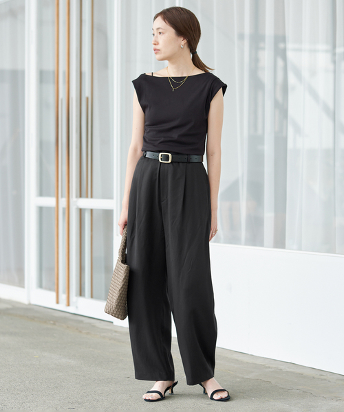 SLOBE IENA（スローブイエナ）の「《3サイズ展開/追加》ワンタックバレルスラックス（スラックス・レディース・カーキ/ブラック・34/36/38）」の3枚目の写真