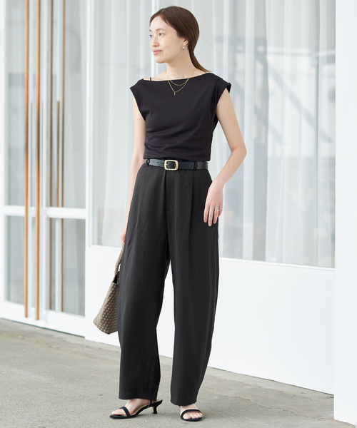 SLOBE IENA（スローブイエナ）の「《3サイズ展開/追加》ワンタックバレルスラックス（スラックス・レディース・カーキ/ブラック・34/36/38）」の4枚目の写真