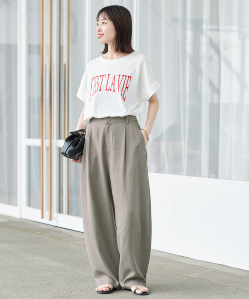 SLOBE IENA（スローブイエナ）の「《3サイズ展開/追加》ワンタックバレルスラックス（スラックス・レディース・カーキ/ブラック・34/36/38）」の11枚目の写真