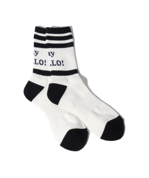 B:MING by BEAMS（ビーミングバイビームス）の「【MEN'S NON-NO6月号掲載】ビーミング by ビームス / Say Hello クオーターソックス（ソックス/靴下・メンズ・ホワイト/ブラック・ONE SIZE）」の4枚目の写真