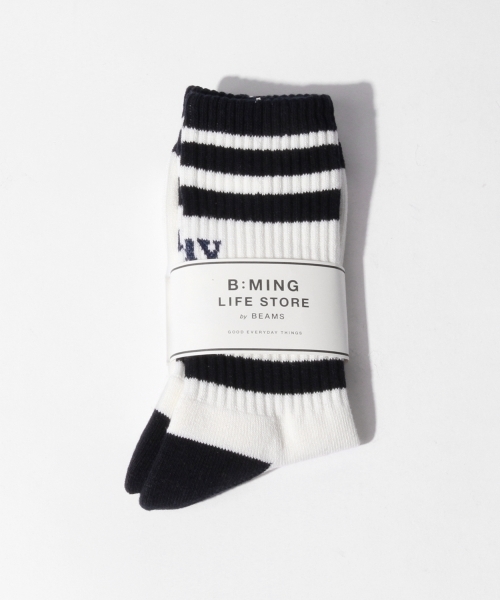 B:MING by BEAMS（ビーミングバイビームス）の「【MEN'S NON-NO6月号掲載】ビーミング by ビームス / Say Hello クオーターソックス（ソックス/靴下・メンズ・ホワイト/ブラック・ONE SIZE）」の8枚目の写真