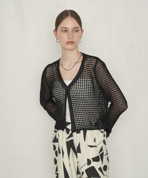 uchi.(ウチ)の「透かし編みショートニットカーディガン(カーディガン/ボレロ・レディース・ブラック/ブラウン/アイボリー・FREE)」の14枚目の写真