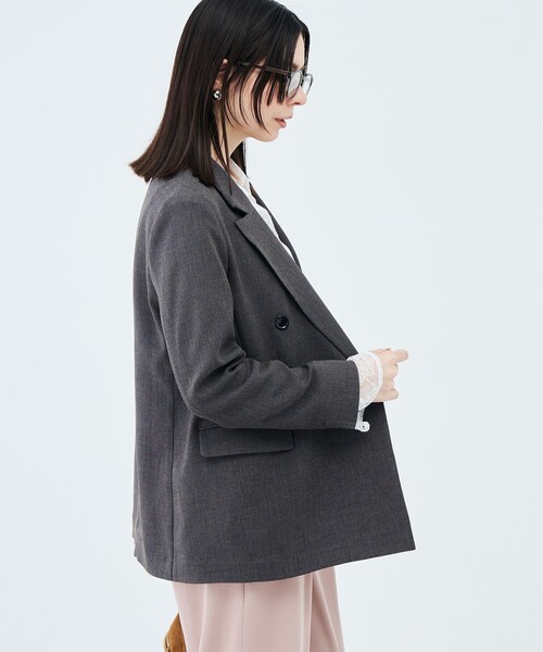 NOLLEY’S(ノーリーズ)の「《防シワ》ウォッシャブルメランジドビーダブルジャケット(テーラードジャケット・レディース・ベージュ/ブラウン・38/36)」の13枚目の写真