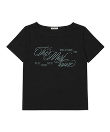 ザ・オッドサイド オーバーサイズ ワンショルダー 半袖Tシャツ ブラック