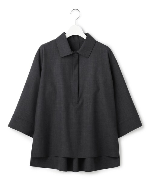 23区 S（ニジュウサンクチイサイサイズ）の「TWマットクロス ポンチョシルエット シャツ（シャツ/ブラウス・レディース・ブラウン系/グレー系・32）」の7枚目の写真