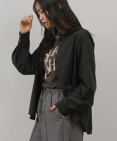 palm RICHE(ポームリシュ)の「ボウタイBL(シャツ/ブラウス・レディース・ライトブルー/ブラック/ライトベージュ・M)」の2枚目の写真