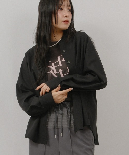 palm RICHE(ポームリシュ)の「ボウタイBL(シャツ/ブラウス・レディース・ライトブルー/ブラック/ライトベージュ・M)」の11枚目の写真