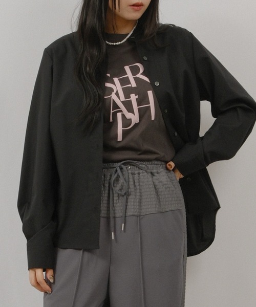 palm RICHE(ポームリシュ)の「ボウタイBL(シャツ/ブラウス・レディース・ライトブルー/ブラック/ライトベージュ・M)」の10枚目の写真