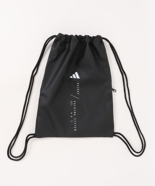 adidas(アディダス)の「《adidas》ハイブリッドジムサック(エコバッグ/サブバッグ・メンズ・ブラック・フリー)」の1枚目の写真
