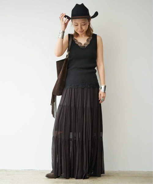 Deuxieme Classe（ドゥーズィエムクラス）の「*追加 Sheer Boho スカート（スカート・レディース・ブラック・38/36）」の7枚目の写真